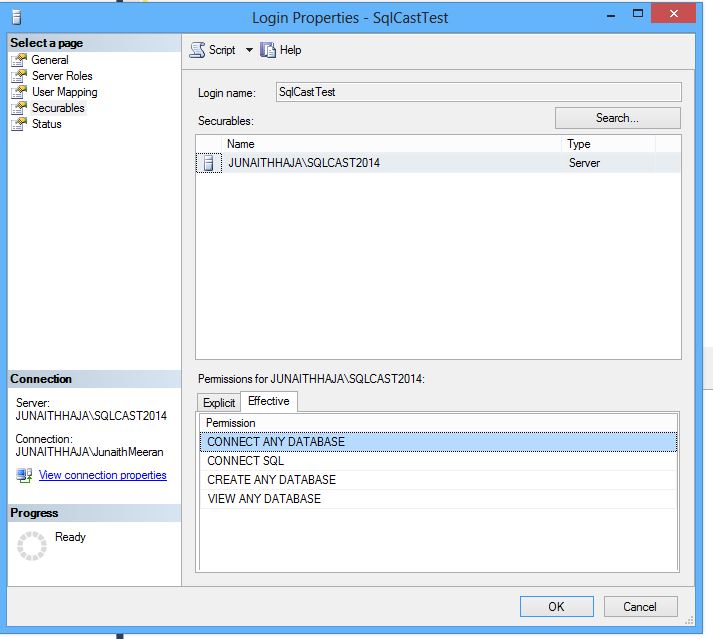 connect using sql tabs