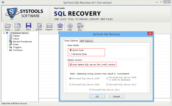 Dual Options for Scanning SQL Database